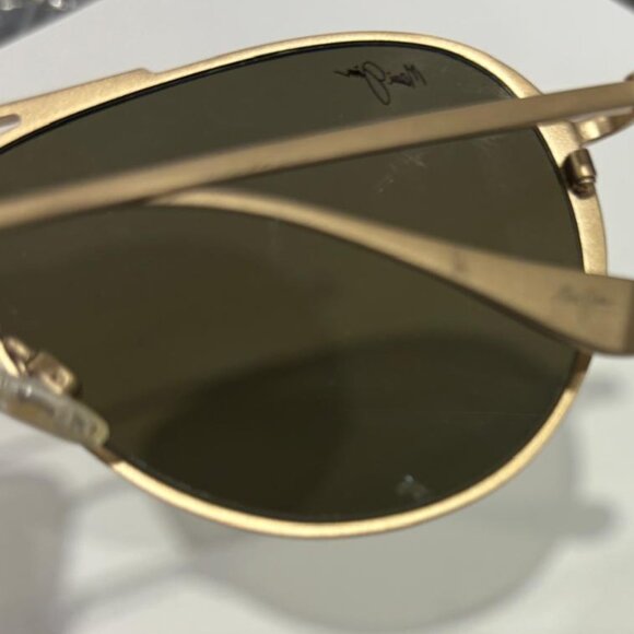Maui Jim Shallows MJ 543-16A Aviator Gold Sunglasses Hcl Bronze Polarize (112) main image 4